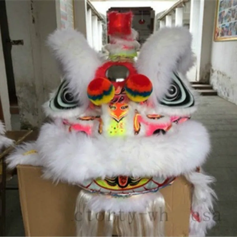 Lion Dance Mascot Costume Wool Chinese Folk Art Performance Southern Fursuit Lion Two Adults Cosplay Party Game Ad Exhibition