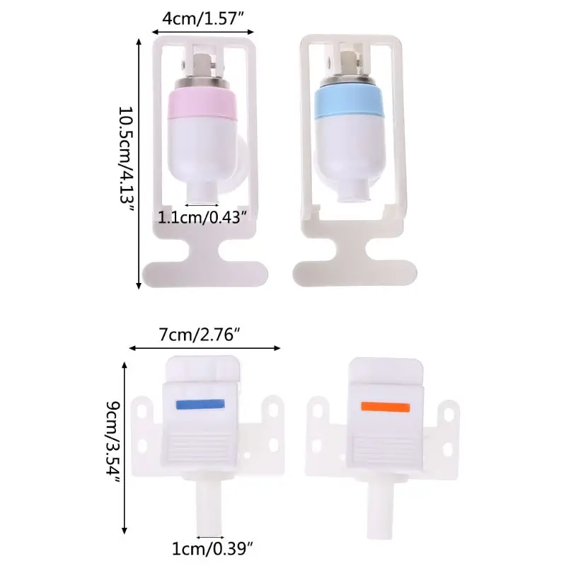 2 Teile/satz Wasser Dispenser Ersatz Push-Typ Weiß Kunststoff Tap Wasserhahn