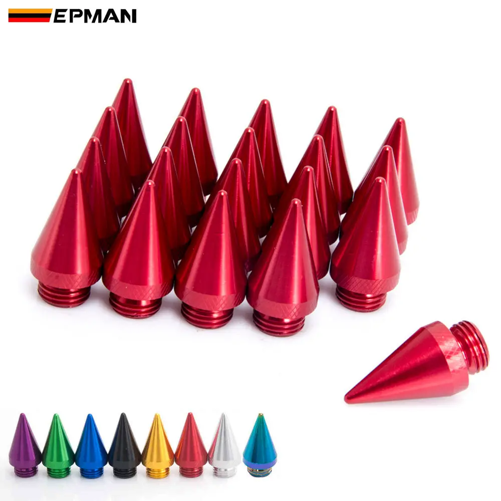 20PCS Universal Aluminium Extened Tuner Spikes Spear tip For Wheels Rims Lug Nuts Jdm Racing EP-NSPK01JJ