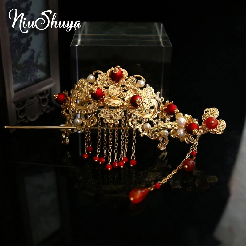 

NiuShuya Handmade Classical Pearl Hair Clasp Decor Chinese Traditional Style Hair Sticks Pins Picks Hairpin H