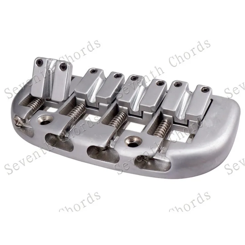 Ein Satz silberne Kurve Grundplatte Doppel kugel 4-saitiger Sattel E-Bass Bridge Gitarre Zubehör Teile Musik instrument – Detail 6