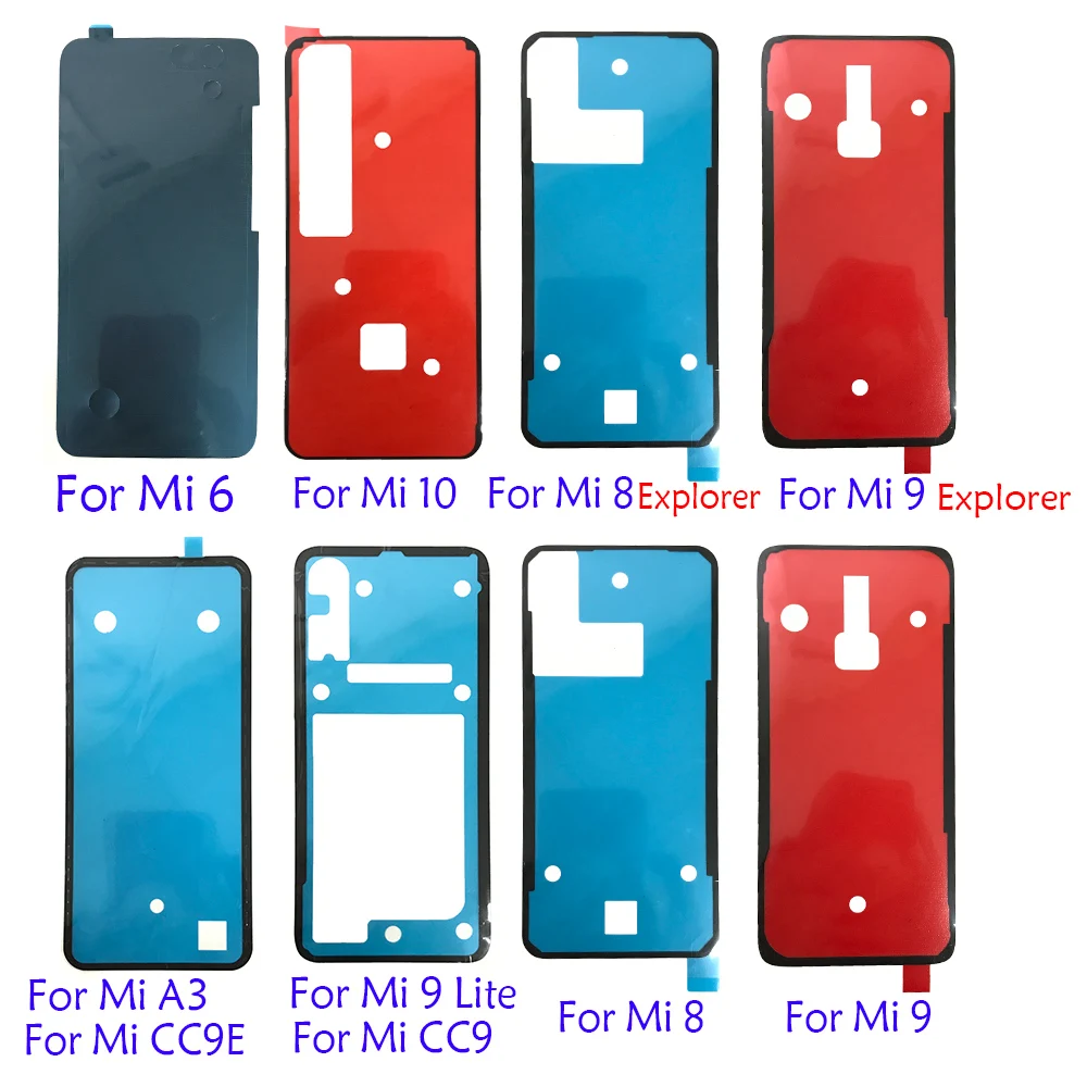 5 peças, adesivo adesivo de capa de bateria para xiaomi mi 8 9 pro 6 a3 cc9e note 10 mix 2s poco x2 f2 pro redmi k30 pro k30s