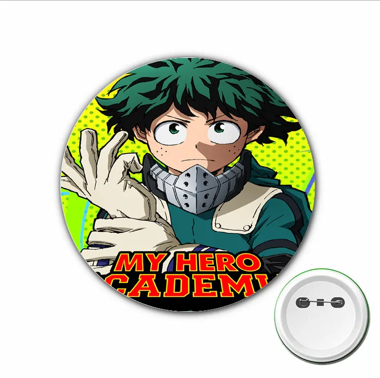 3pcs anime My Hero Academia lencana Midoriya Izuku Cosplay pin bros untuk pakaian Aksesori tas ransel kancing lencana