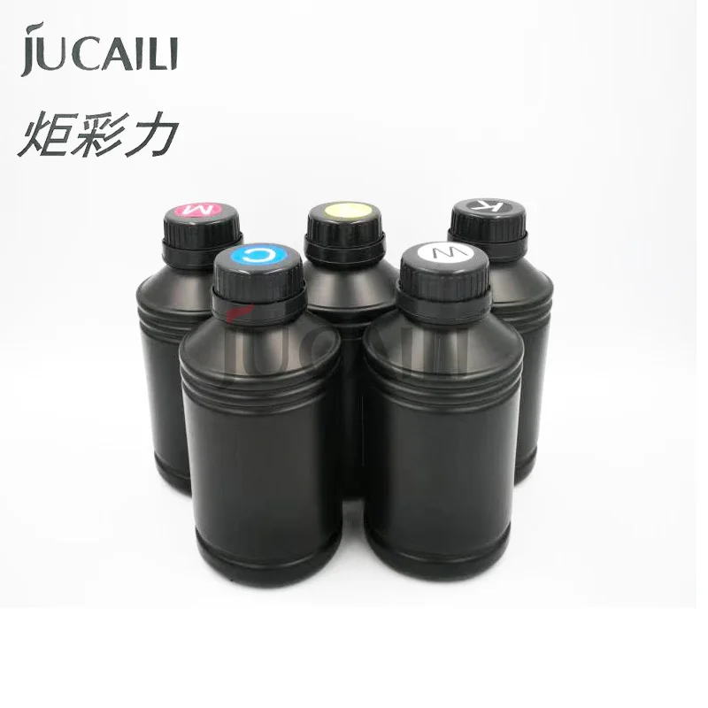 Jucaili 500Ml LED UV Mực Cho Chất Liệu Cứng Cho Máy Epson XP600/DX5/DX7 Đầu In Cho Xuli Allwin con Người Lớn Ngang Máy In Phun