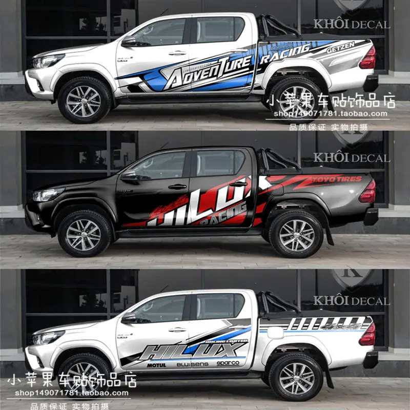 Car stickers FOR Toyota Hilux Revo body sides decorated with graffiti Hilux personalized custom stickers