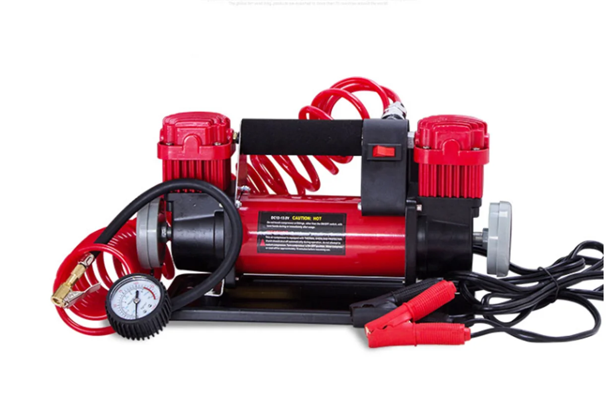 12V24V580W  High-power Metal Double-cylinder Air Pump Car Tire Pump  Portable Air Compressor Tire Inflator High-Pressure