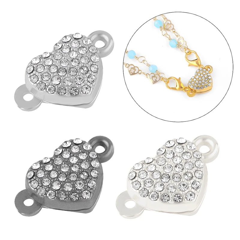 Rhinestone Magnetic Clasps Buckles Closure Fastener Bracelet/Necklace Strong Magnetic Connection Clasps DIY Jewlery Make 2sets