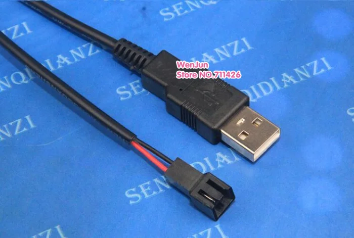 USB to 2540-2p two core power terminal wire 50cm USB to 2Pin Fan control Cable 10pcs/lot