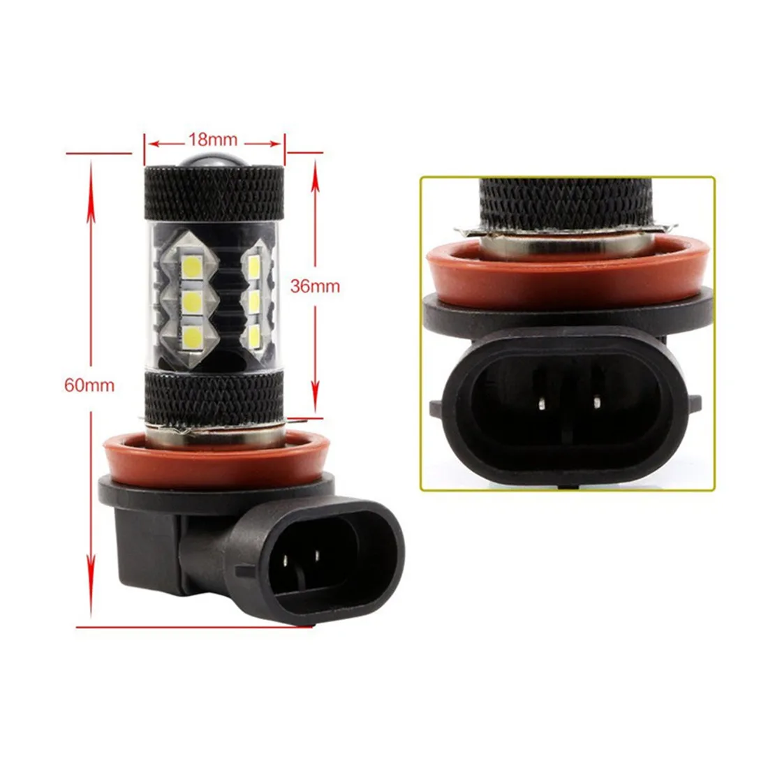 2Pcs H8 H11 LED Bulb H16 9005 HB3 9006 HB4 H4 Super Bright Car Fog Lights Day Driving Running HeadLight 12V 6000K 4300K