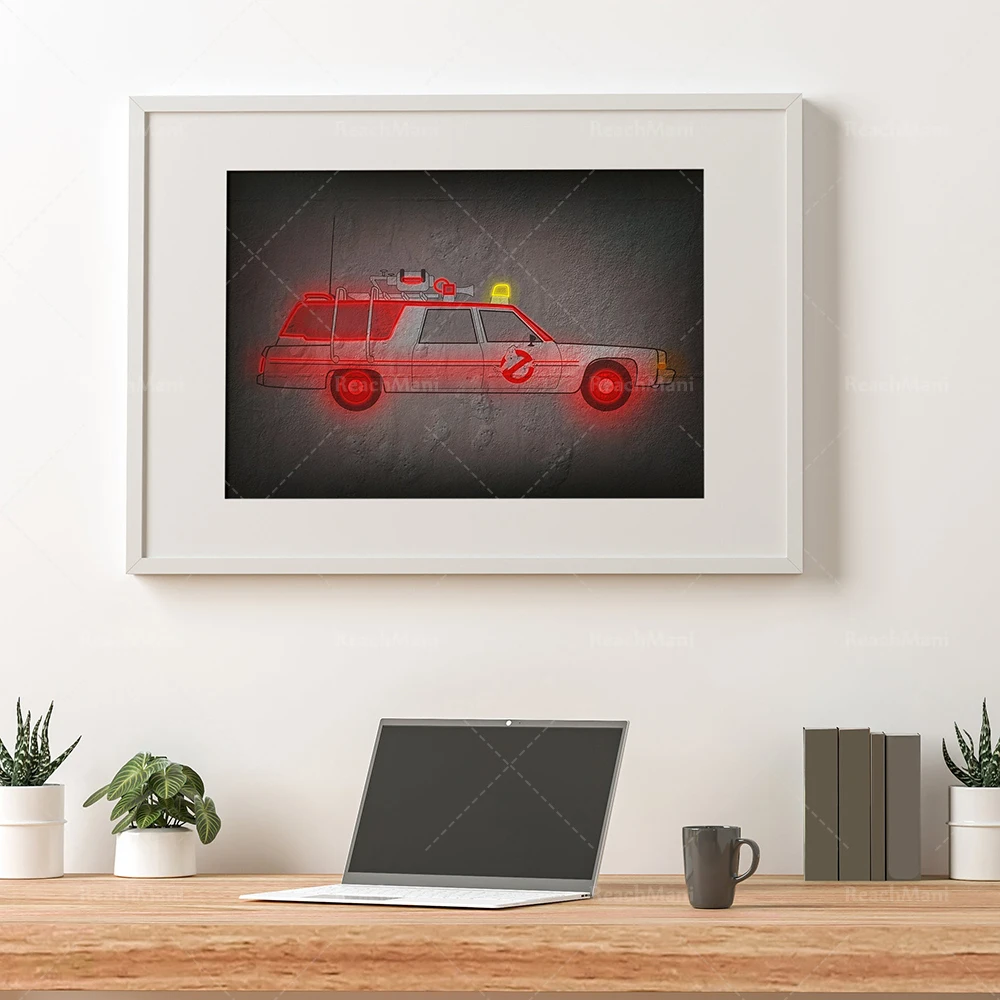 Car Art Nordic Printed Neon Poster Back to the Future Street Modern Canvas Painting Abstract Wall Living Room Nordic Home Decor