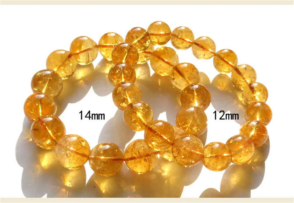 Natural Yellow Citrine Bracelet Jewelry For Woman Men Crystal Round Beads Stone Stretch AAAAA 9mm 10mm 11mm 12mm 13mm 14mm 15mm