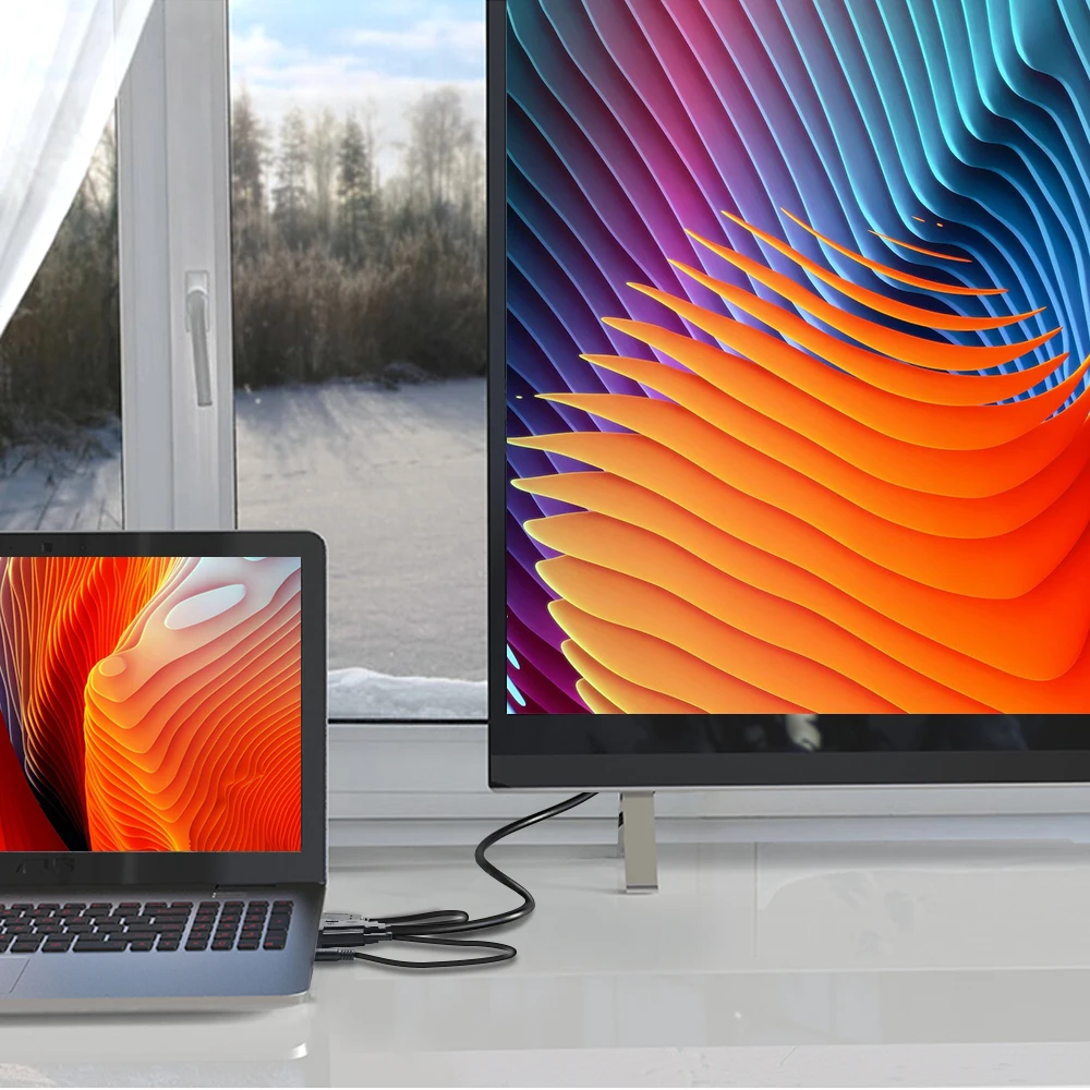 PCER cavo VGA a HDMI da maschio a maschio per Monitor PC proiettore HDTV cavo HDMI VGA cavo audio USB extra