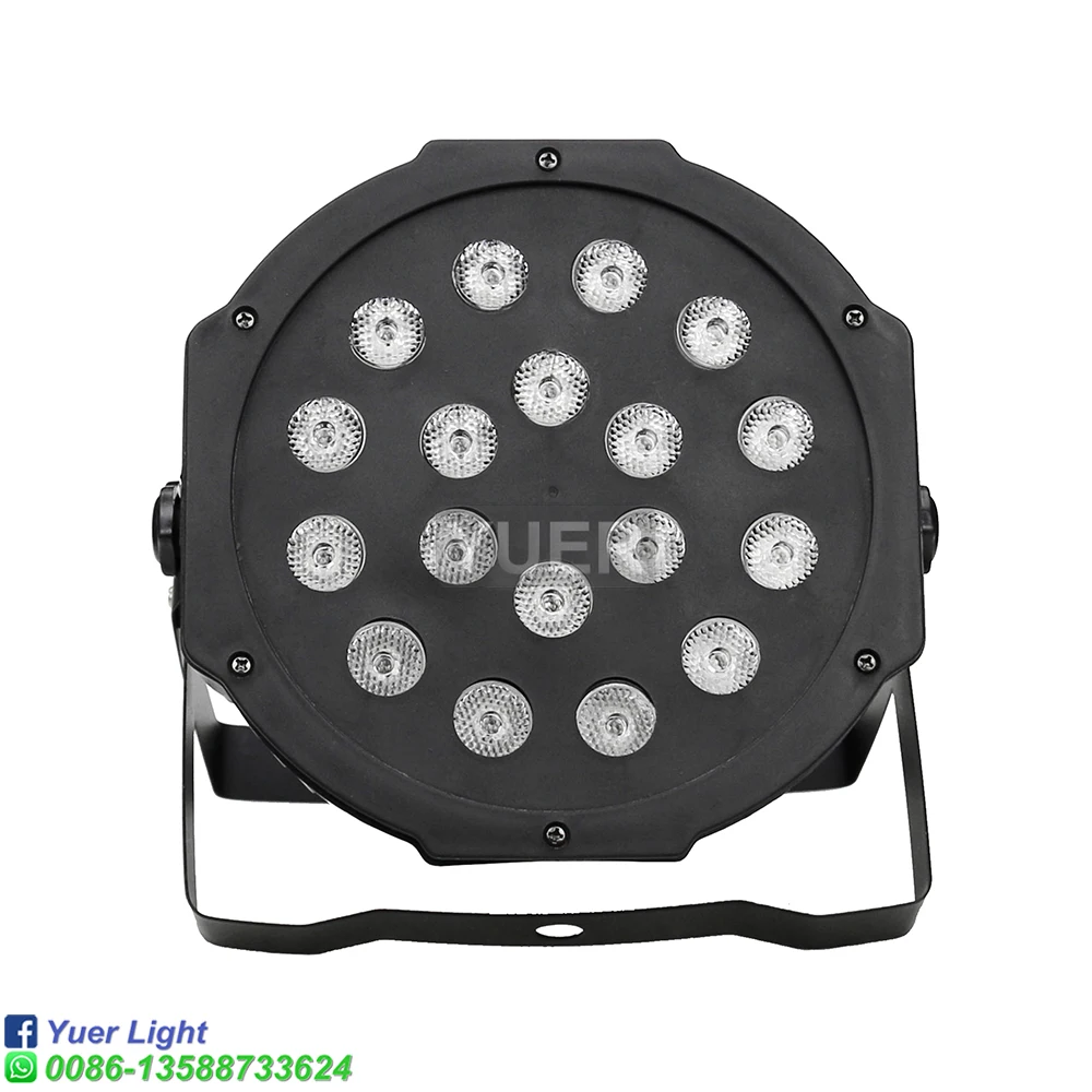 2021 led rgb led 18x1w luz de par plana dmx512 festa casamento efeito discoteca luzes de lavagem dj clube barra natal escurecimento holofotes