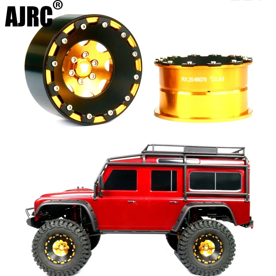 

4PCS Aluminum Alloy 2.2 Beadlock Wheel Rims for 1/10 RC Rock Crawler Axial SCX10 RR10 Wraith 90056 TRX4 TRX-6 Wheel hub