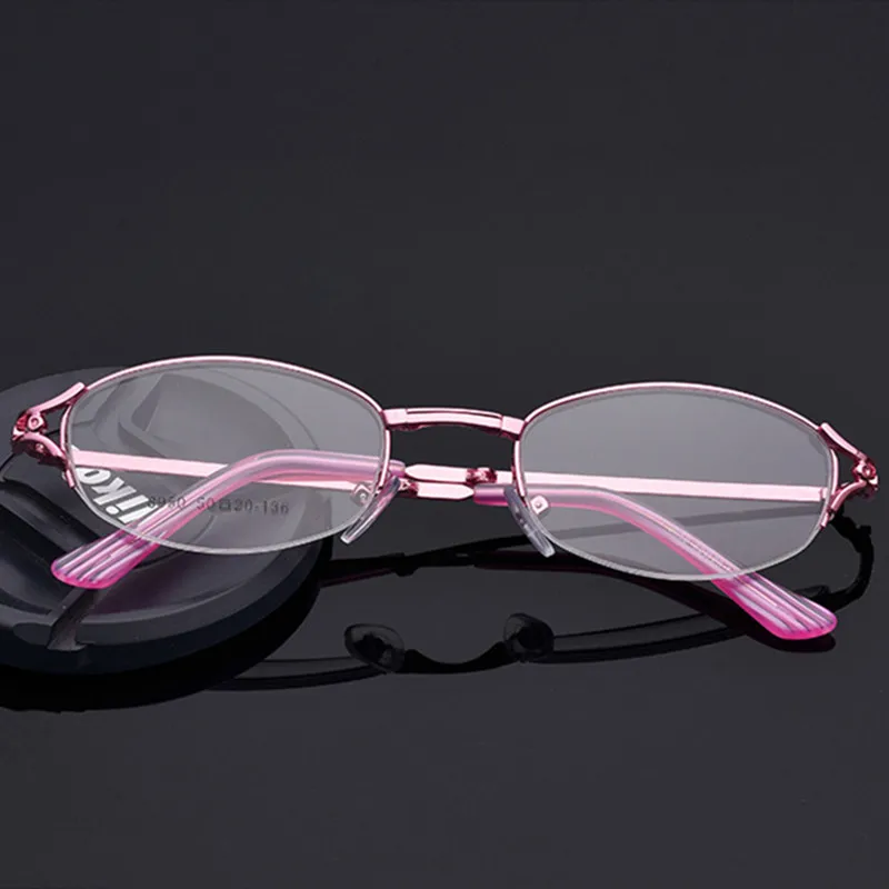 Metal Folding Portable Spectacles Frames Ladies Half Rim Charm Comfortable Eyeglasses Can Be Equipped With Optical Eyewears 8950