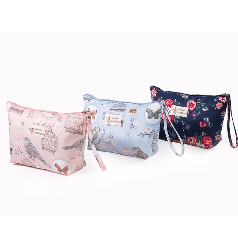 Women Waterproof Cosmetics Bag Fashion Travel Hand Carry Zipper Makeup Washing Toiletry Pouch