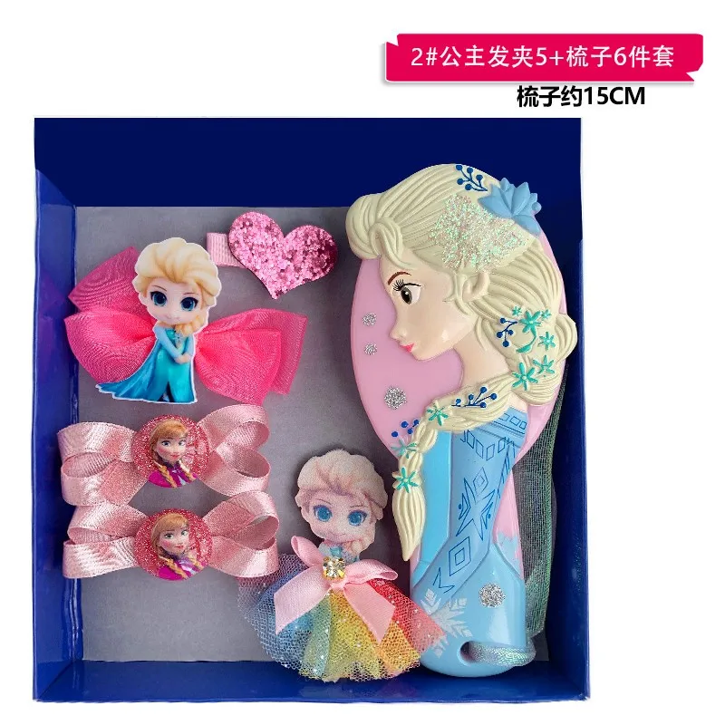 Disney Frozen Elsa Original Figure Makeups Toys Comb Hairpin Rubber Band Set With Box Girls Christmas Gift