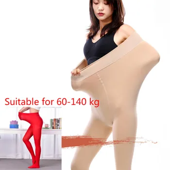 Wome 600D 겨울 두꺼운 스타킹, 엑스트라 사이즈, 여성용 안티 후크, 고탄성 색상 불투명 스타킹, 여성용, 블랙, 레드, 그레이, 60-140kg 
