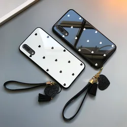 For Samsung M51 M40 M60S Case Small Love Heart Hard Glass Cover For Samsung M31 M30S M62 M10 M20 M02 M80S Schockproof phone Case
