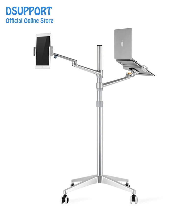 UP-9L Full rotation 3 in 1 Mobile+Tablet PC Holder+Laptop Stand Holder Dual Arm Office floor stand Lapdesk Bracket UP-9LN