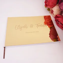 25*18 CM libro degli ospiti personalizzato oro argento oro rosa libro degli ospiti diario di nozze nomi personalizzati e Album di compleanno della data