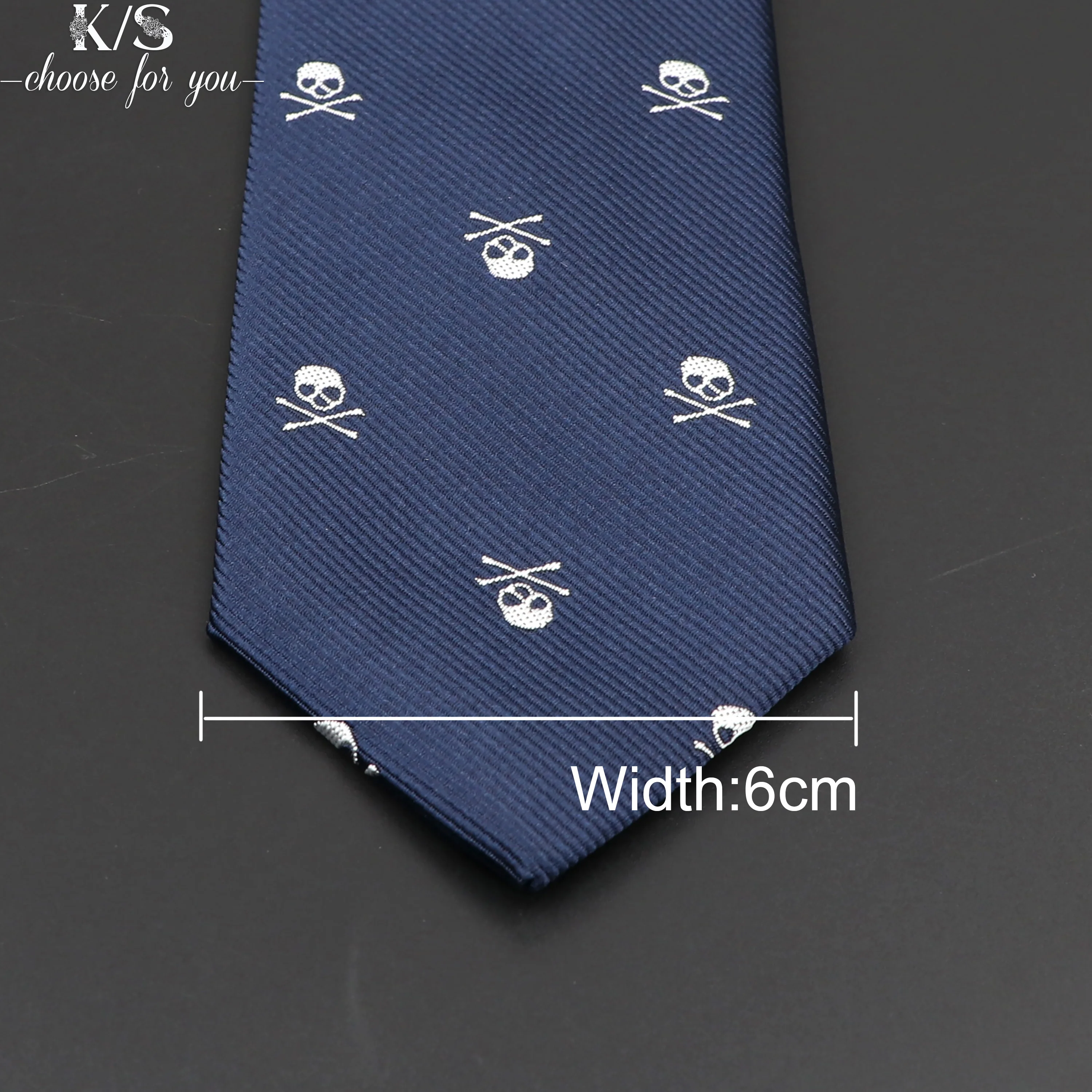 New Casual Skull Ties For Men Classic Slim 8cm Polyester Neckties Fashion Man Tie Gift For Men Wedding Groom Business Necktie