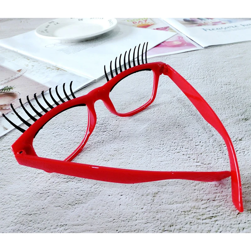 IENJOY 2021 Fake Eyelash Funny Shape Glasses Party Personalized Party Makeup Photography Decorative Glasses