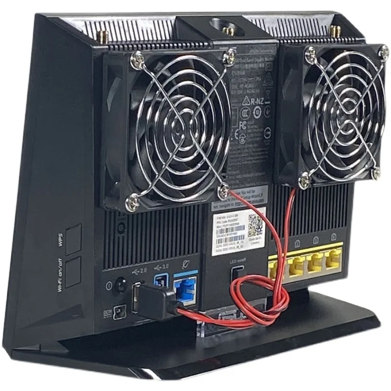 Ventilador de refrigeração ultra silencioso, ventilador duplo, alto volume de ar, plugue USB, adequado para RT-AC68U, AC86U, EX6200, radiador roteador sem fio, 5V