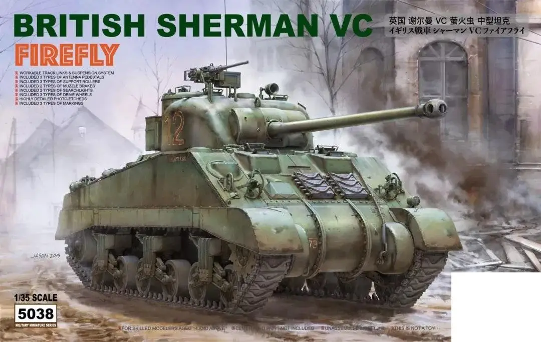 

Rye Field Model RFM RM-5038 1/35 British Sherman VC Firefly w/Workable Track Links - Scale model Kit