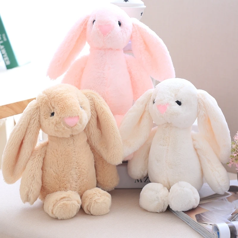 25CM Long Ear Rabbit Plush Toys Soft Bonny Rabbit Sleeping Stuffed Animals Cartoon Toys Dolls For Girls Children Birthday Gifts