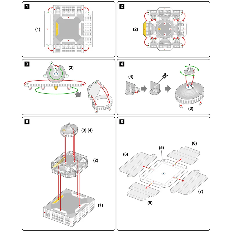 ตุรกี Sultan Ahmet Camii พับ Mini 3D กระดาษ House Papercraft DIY Art Origami อาคารเด็กผู้ใหญ่ Craft ของเล่น QD-137