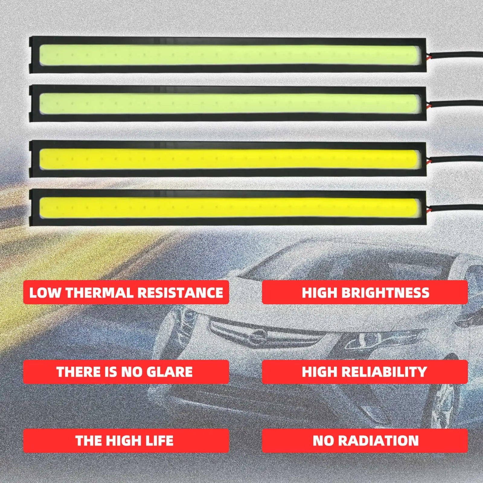 17cm Waterproof Car COB LED Strip Light Car Daytime Running Light Auto Fog Lamp For Jeep Kia Volkswagen Ford Focus 2