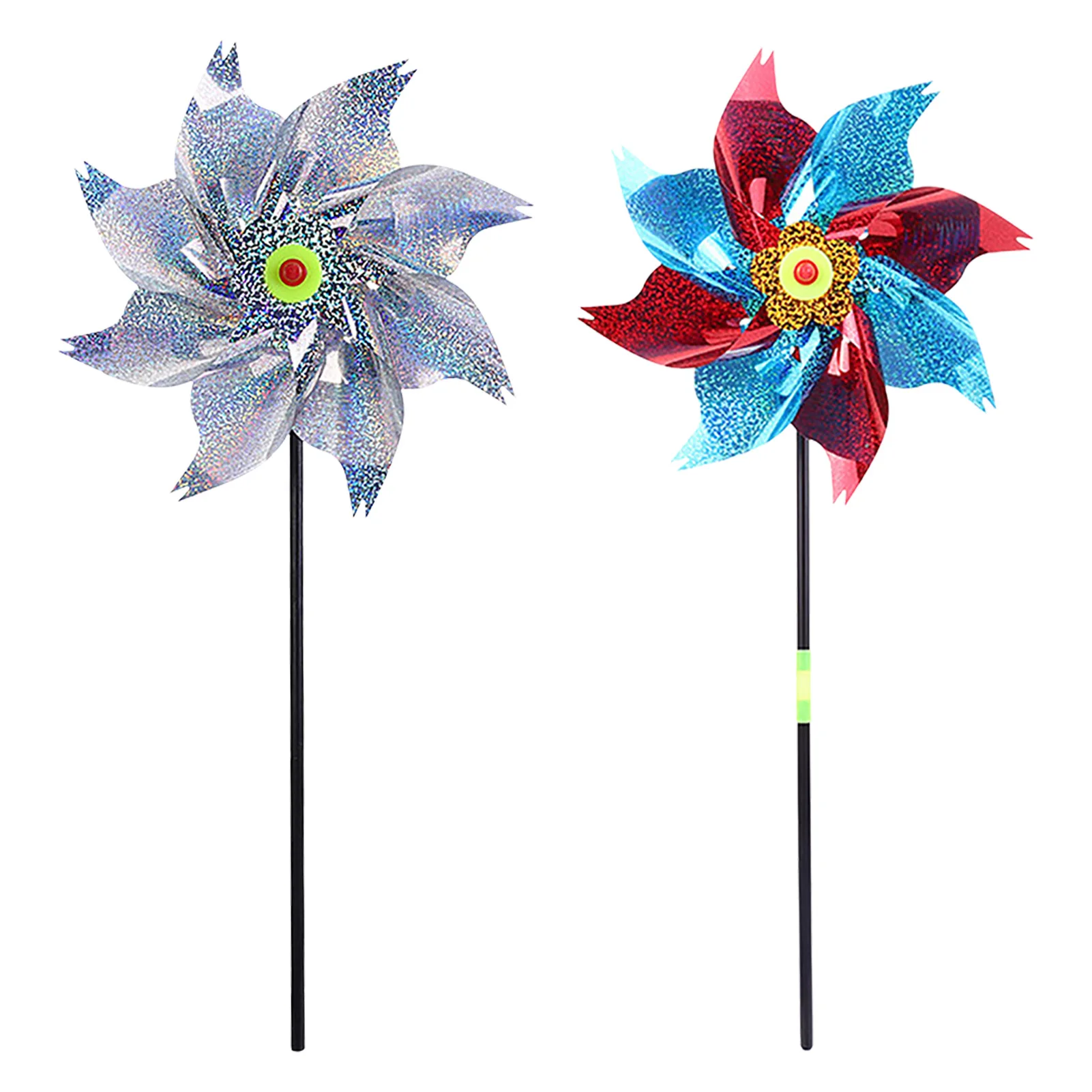 Wind Spinner Reflective Bird-Scaring Windmill Garden Decorative Rotating Windmill 8-blade Outdoor Bird-Scaring Equipment