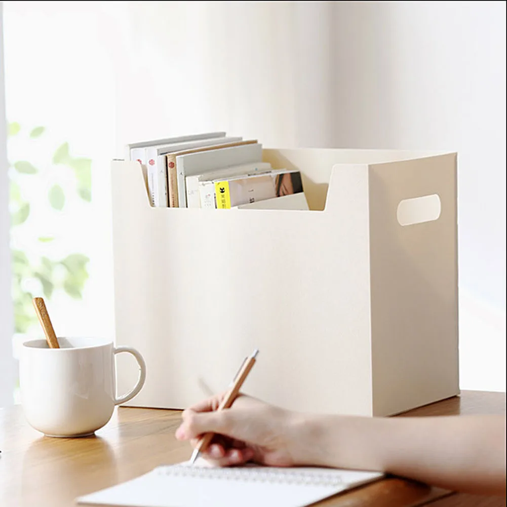 Office Documents Desktop Organizer Portable PP Book File Box Paper Holder Desk File Storage Box Stationery Sundries Storage Rack