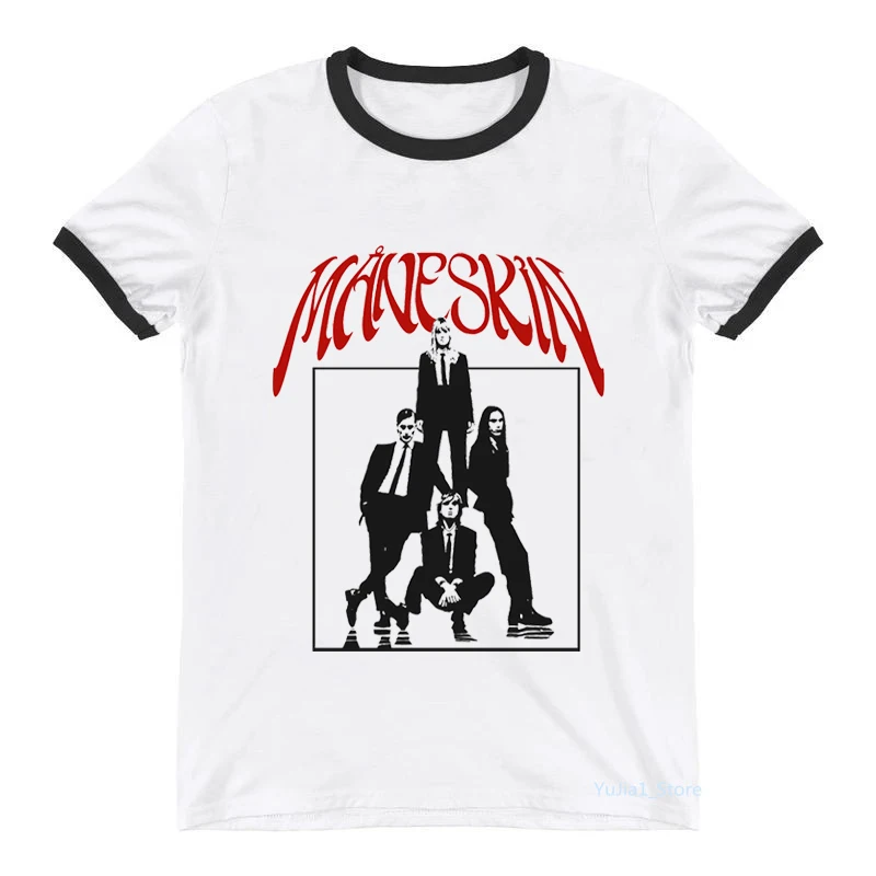 Camiseta Vintage para mujer, blusa estampada con estampado de MANESKIN Zitti E Buoni, playera Harajuku, camiseta de banda de Rock Hip Hop para mujer