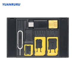 Credit Card Size Slim SIM Adapter Kit with TF Card Reader & SIM Card Tray Eject Pin SIM Card Holder For iPhone Huawei Xiaomi