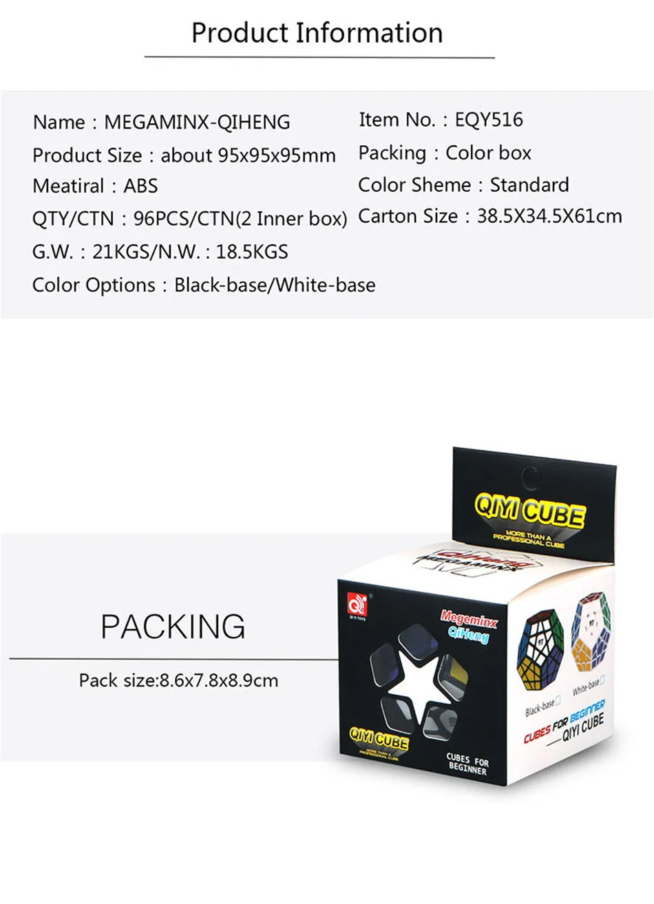 Megaminx Zauberwürfel 3x3 Stickerless Dodekaeder Speed Cubes Brain Teaser Twist Puzzle Toy – Detail 4