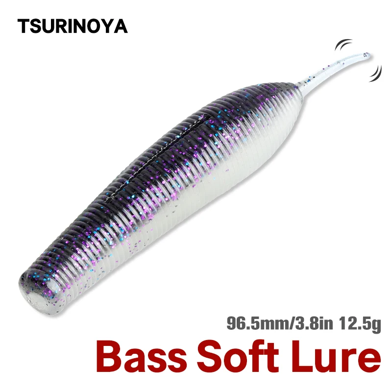 TSURINOYA 96.5mm Long Casting No Sinker Soft Bait Fishing Lure Artificial Professional Bass Wobbler Heavily Salt Silicone Worm