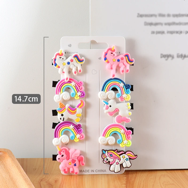 Cute Cartoon Hair Clip Set para meninas, bandas de cabelo, arco, flor, fruta Headwear, grampos de cabelo, cocar, acessórios, 10pcs