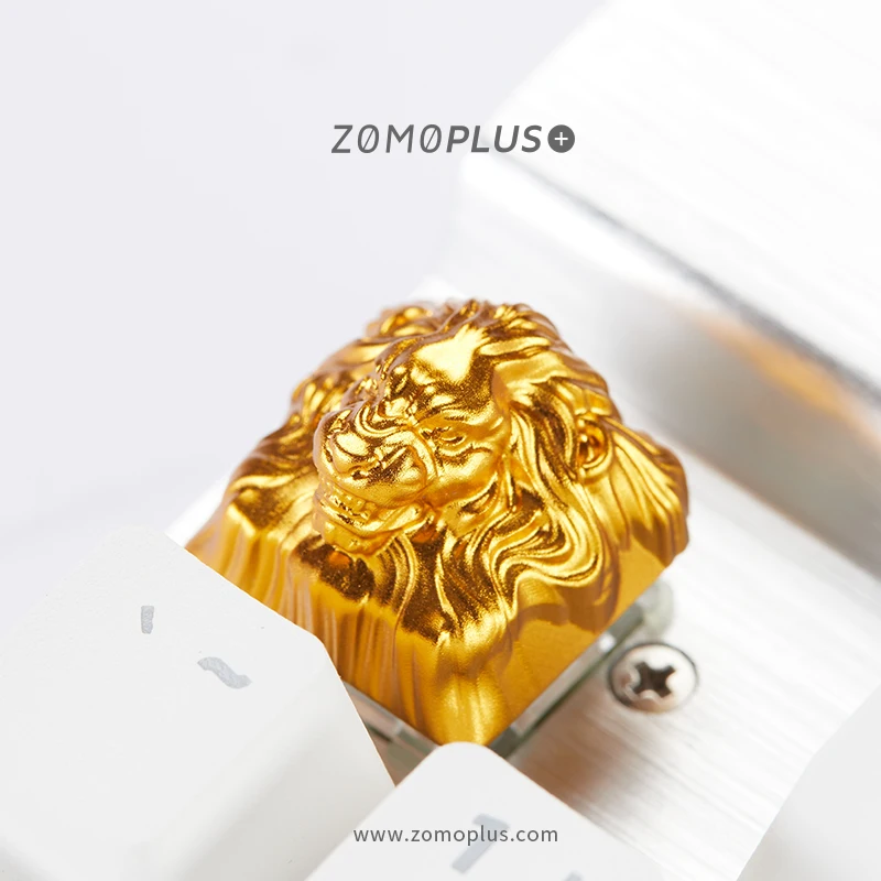 

ZOMO Key Cap Mechanical Keyboards Keycap Personality Design Animal Modeling Golden Lion Aluminum Alloy Keycaps Cherry MX axis