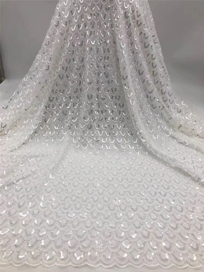 

New design Embroidered Lace Fabric JRB-7.91808 with beads for bridal dress Nigerian french net Lace