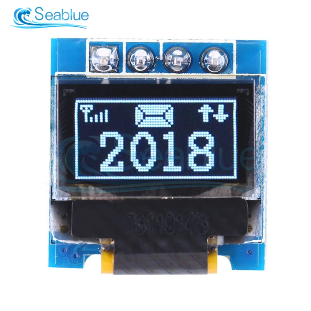 

DC 3.3V-5V White 0.49 inch OLED Display Module 64x32 0.49" Screen I2C IIC Super Bright for Arduino AVR STM32