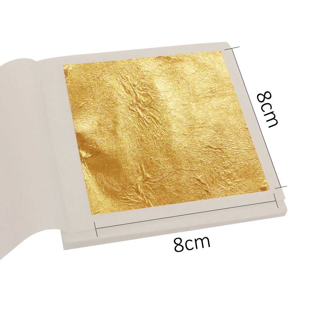 500Pcs Genuine Gold Leaf Sheets 24K Real Gold Foil Arts Crafts Food Decoration Painting Gilding Crafts Paper Gold Foil Gold Leaf