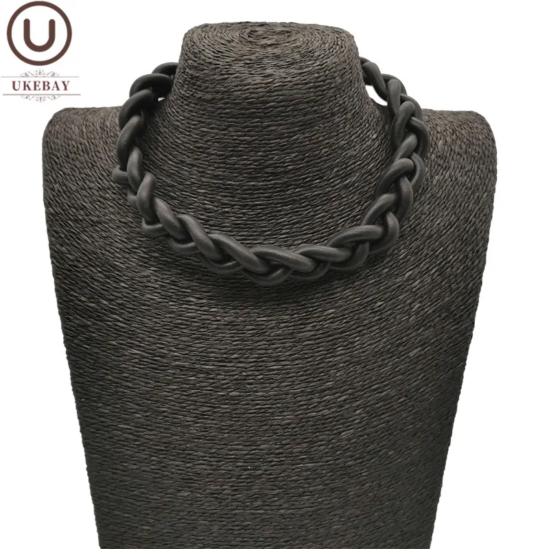 UKEBAY Rubber Choker Necklaces For Women Short Chain Gothic Ethnic Jewelry Black Necklace Handmade Jewellery Boho Sweater Chain