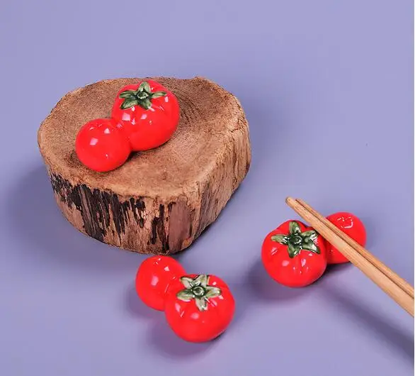 

Creative Fruit, Tomato, Ceramic Chopstick Frame, Ceramic Watermelon Chopstick Frame, Chopstick Holder, Japanese Home Decoration