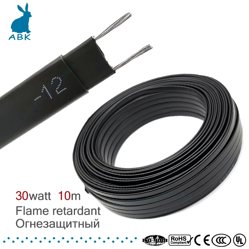 

10m 12mm 220V type flame retardancy heating belt Self-limiting temperature water pipe protection roof deicing heating cable