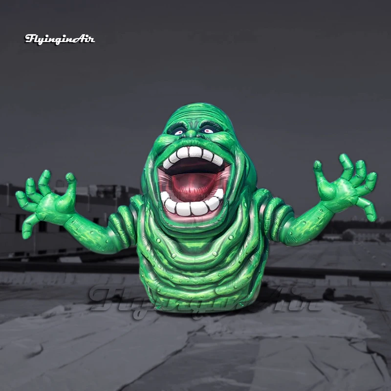 Scary Large Inflatable Slimer Ghostbusters Ghost Halloween Character Air Blow Up Green Monster For Outdoor Decorations