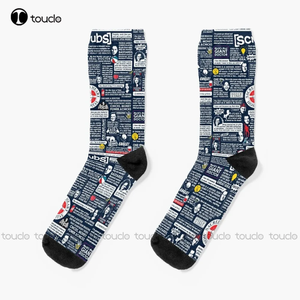 Wise Words Of Scrubs Socks Mens Socks Crew Personalized Custom Unisex Adult Teen Youth Socks 360° Digital Print Hd High Quality