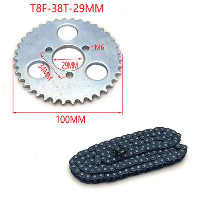 47cc 49cc T8F Chain 136 Links and 38 54 74 Teeth Sprocket For Mini Moto Atv Quad 2 Stroke Engine Parts