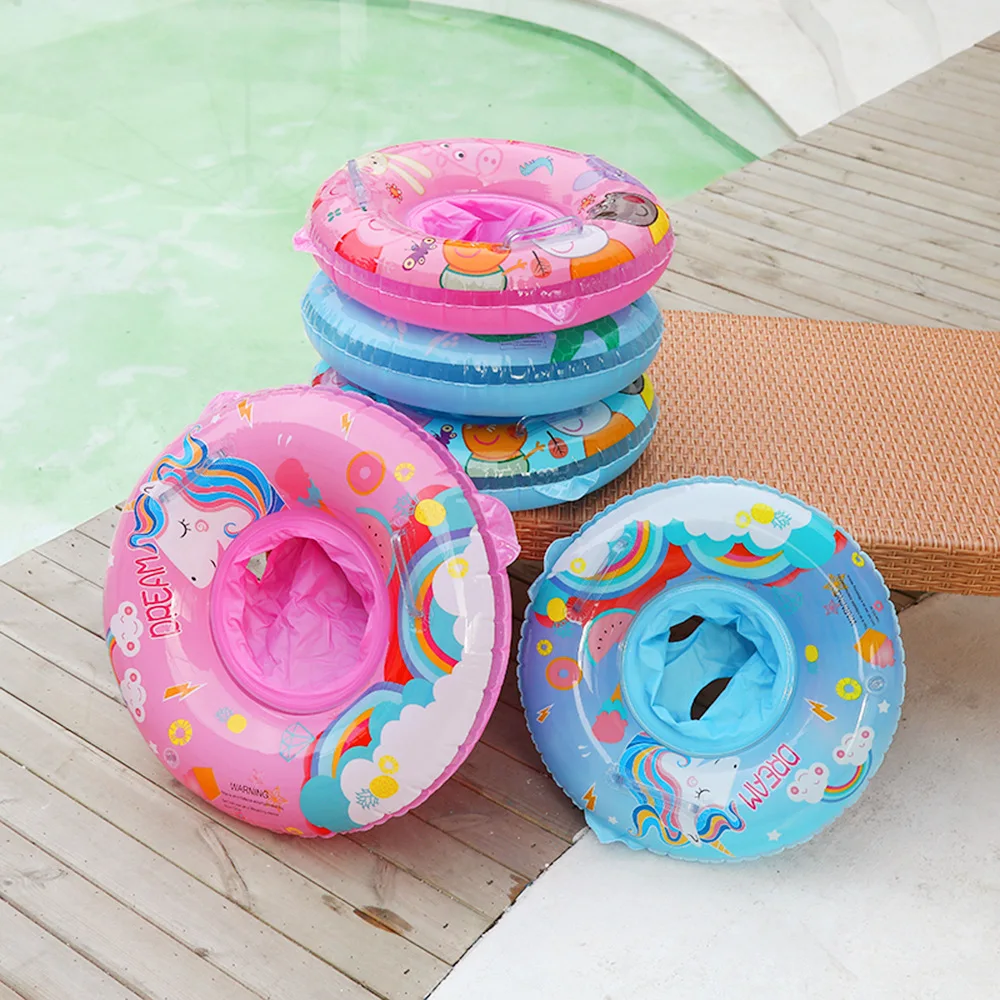 

Hot Inflatable Infant Kids Swimming Pool Rings Cartoon Safety Baby Seat Float Swim Ring Water Toys Swim Circle with Handle